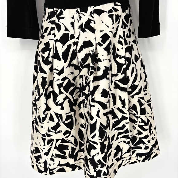 Diane von Furstenberg Jewel Wool Silk Wrap Dress Black Abstract Print Sz 12